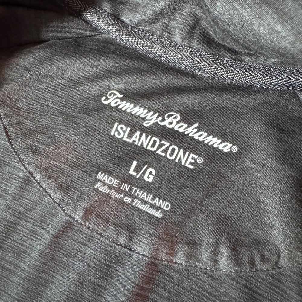 Tommy Bahama IslandZone Mens Large Gray Heather Quarter Zip Pullover Jacket - Picture 5 of 8